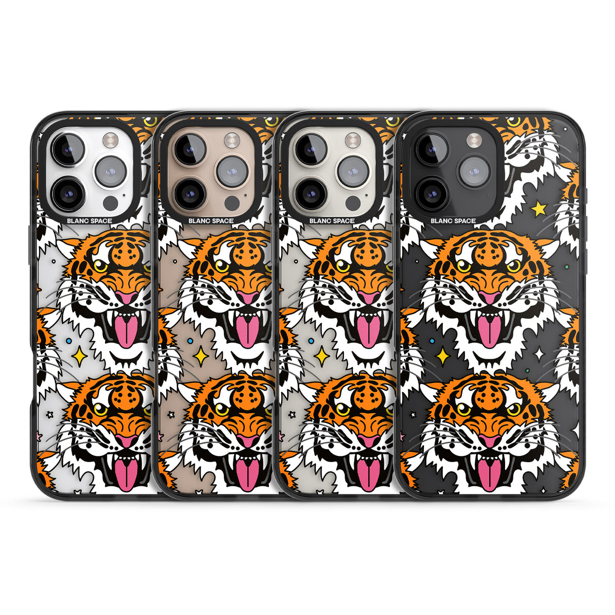 iPhone 16 Pro Max Fierce Jungle Tigers Black Impact Phone Case