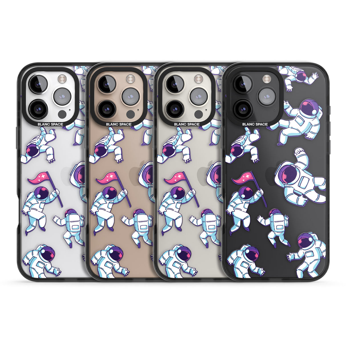 iPhone 16 Pro Max Astronaut Pattern Black Impact Phone Case