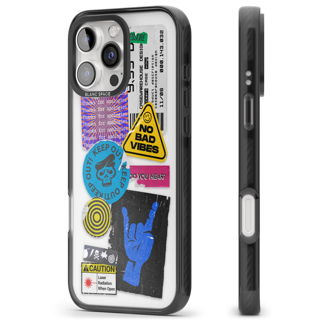 iPhone 16 Pro Max No Bad Vibes Sticker Mix Black Impact Phone Case