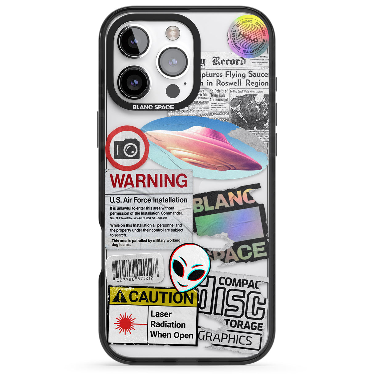 iPhone 16 Pro Max Cosmic Encounters Black Impact Phone Case