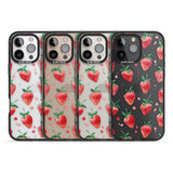 iPhone 16 Pro Max Strawberry Watercolour Black Impact Phone Case