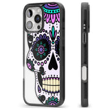 iPhone 16 Pro Max Violet Sugar Skull Black Impact Phone Case