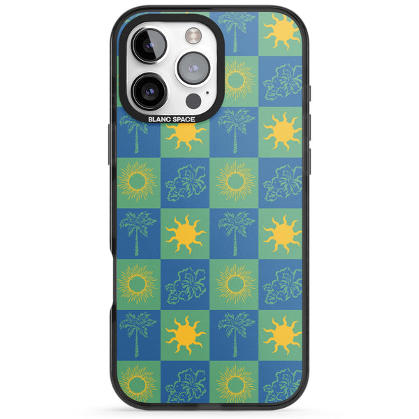 Green & Blue Tropical Checked