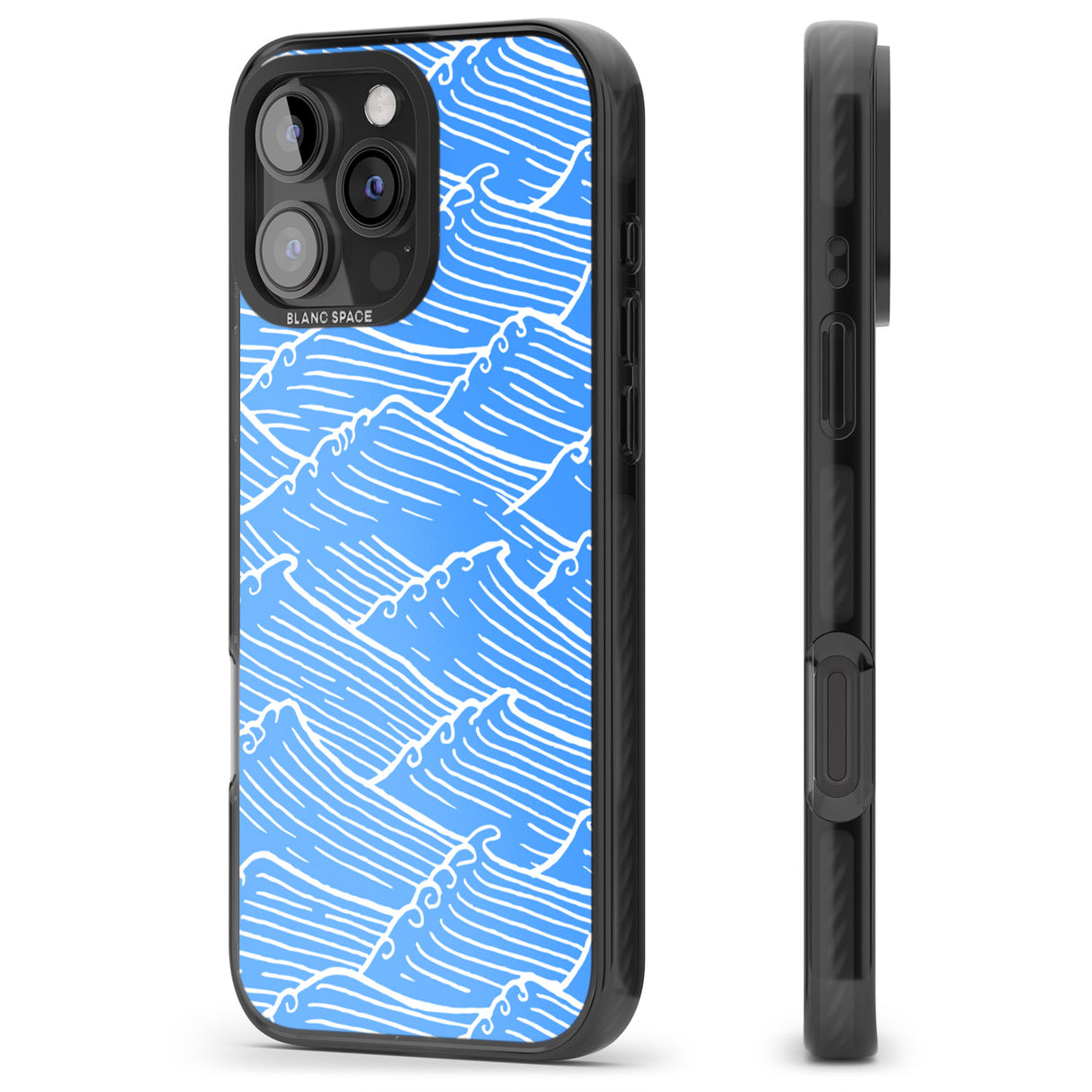 iPhone 16 Pro Max Waves Pattern Black Impact Phone Case