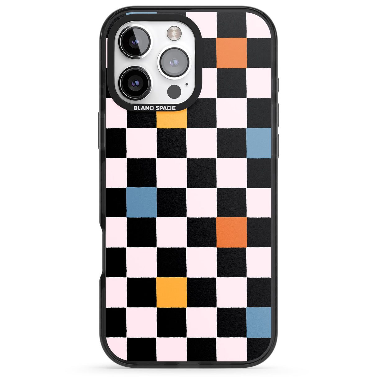 iPhone 16 Pro Max Vibrant Retro Checkered Black Impact Phone Case + Magsafe