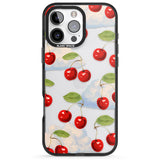 iPhone 16 Pro Max Vintage Cherries & Clouds Black Impact Phone Case + Magsafe