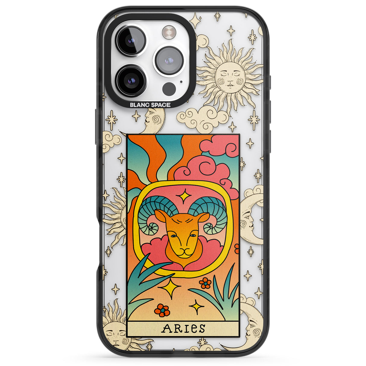 iPhone 16 Pro Max Celestial Zodiac - Aries Black Impact Phone Case + Magsafe