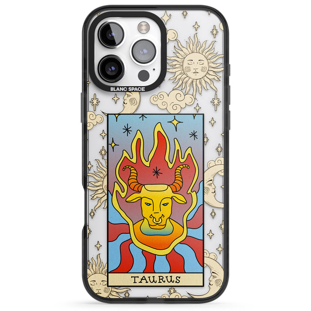 iPhone 16 Pro Max Celestial Zodiac - Taurus Black Impact Phone Case + Magsafe