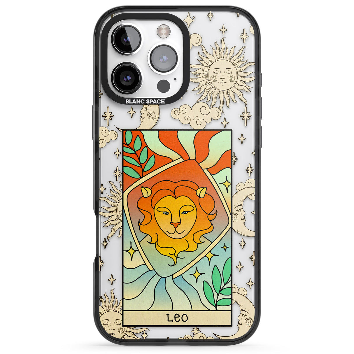 iPhone 16 Pro Max Celestial Zodiac - Leo Clear Impact Phone Case + Magsafe