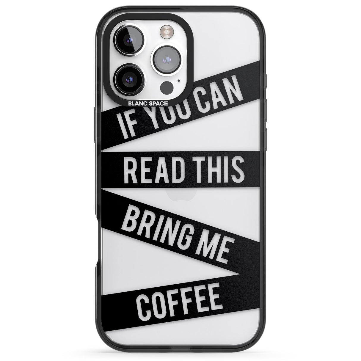 iPhone 16 Pro Max Black Stripes Bring Me Coffee Black Impact Phone Case