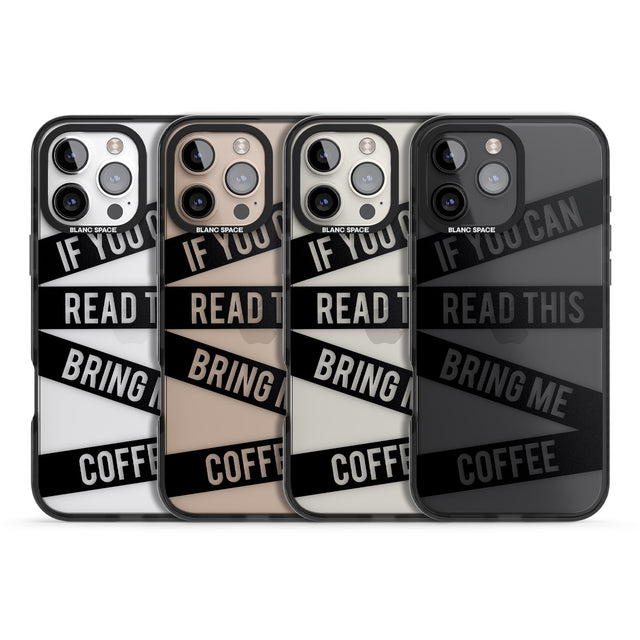 iPhone 16 Pro Max Black Stripes Bring Me Coffee Black Impact Phone Case