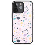 iPhone 16 Pro Max Pink, Purple & Turquoise Terrazzo Pattern Black Impact Phone Case