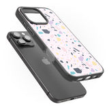 iPhone 16 Pro Max Pink, Purple & Turquoise Terrazzo Pattern Black Impact Phone Case