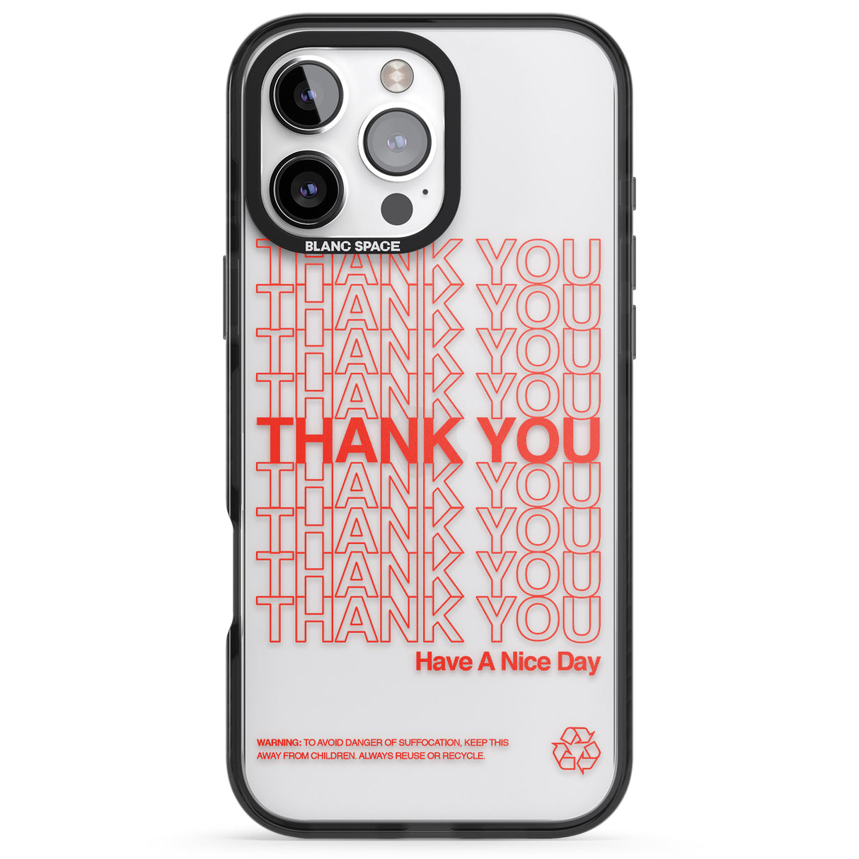 iPhone 16 Pro Max Thank You : Have a Nice Day Black Impact Phone Case