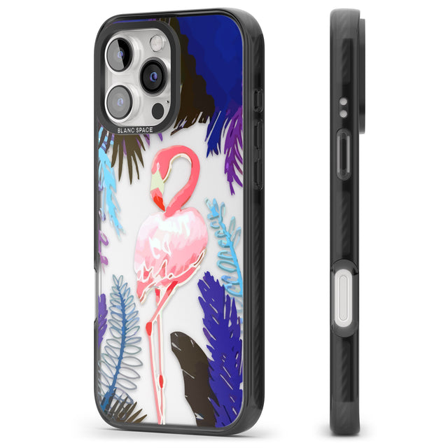 iPhone 16 Pro Max Tropical Flamingo Black Impact Phone Case