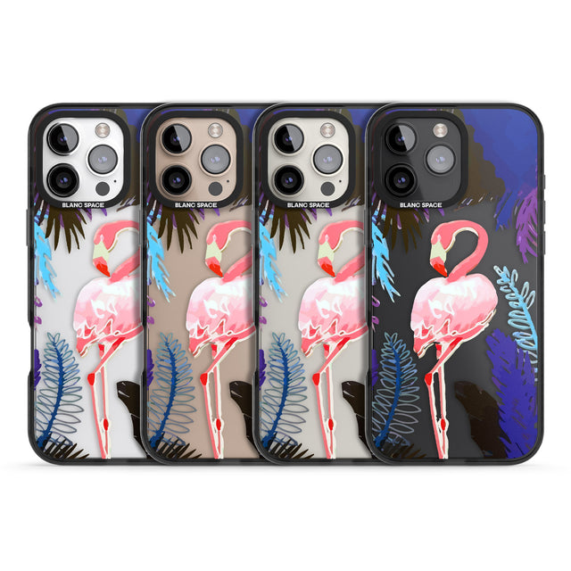 iPhone 16 Pro Max Tropical Flamingo Black Impact Phone Case