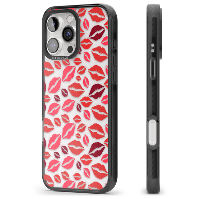 iPhone 16 Pro Max Lips Pattern Black Impact Phone Case