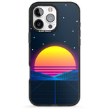 iPhone 16 Pro Max Retro Sunset Vaporwave Black Impact Phone Case