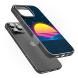 iPhone 16 Pro Max Retro Sunset Vaporwave Black Impact Phone Case