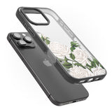 iPhone 16 Pro Max White Vintage Painted Flowers Clear Impact Phone Case + Magsafe