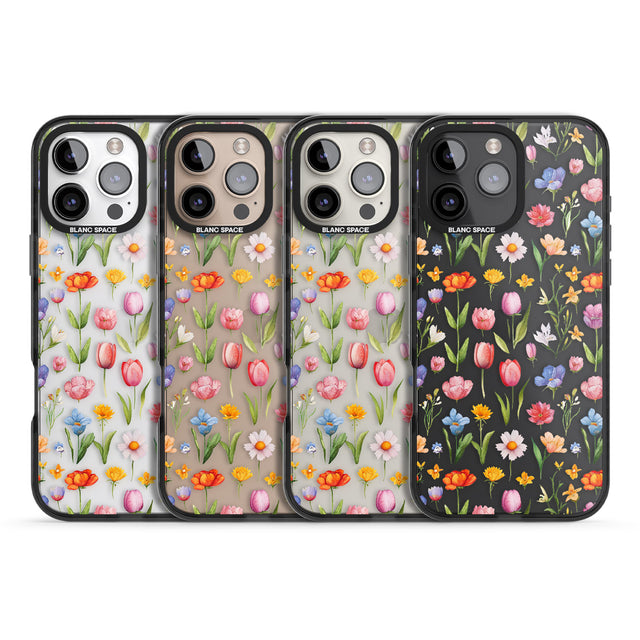 iPhone 16 Pro Max Small Flower Mix Black Impact Phone Case + Magsafe