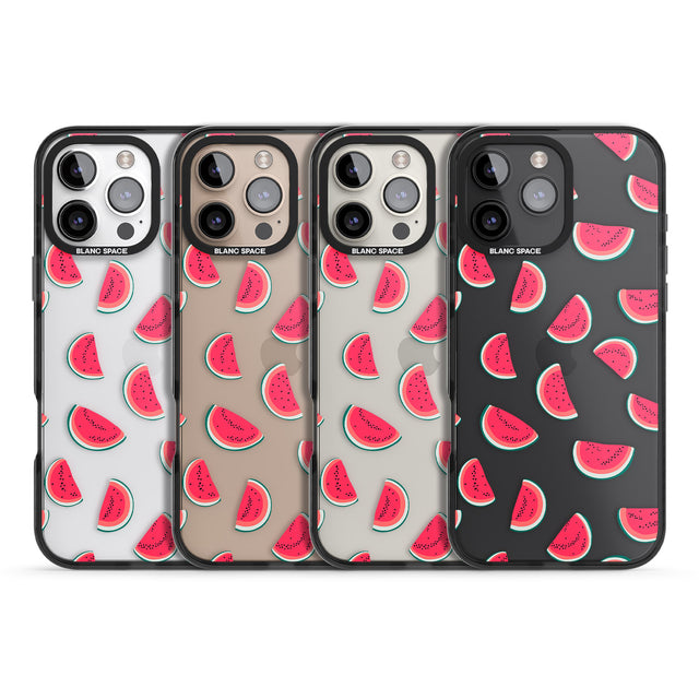 iPhone 16 Pro Max Watermelon Slices - Clear Black Impact Phone Case