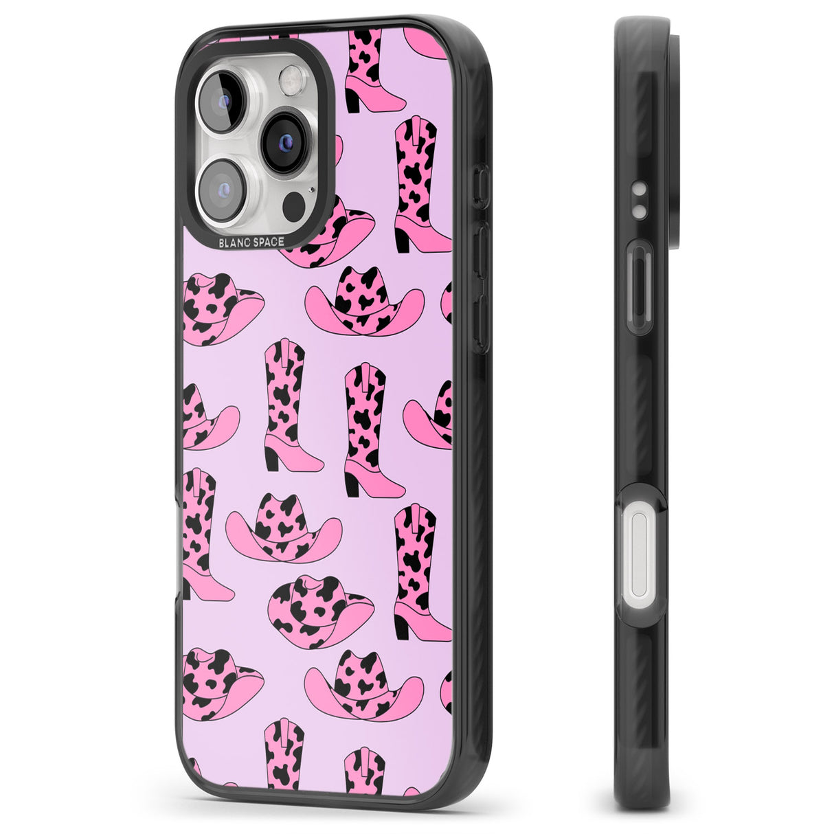 iPhone 16 Pro Max Cow-Girl Pattern Black Impact Phone Case