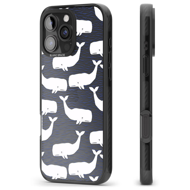 iPhone 16 Pro Max Cute Whales (Transparent) Black Impact Phone Case