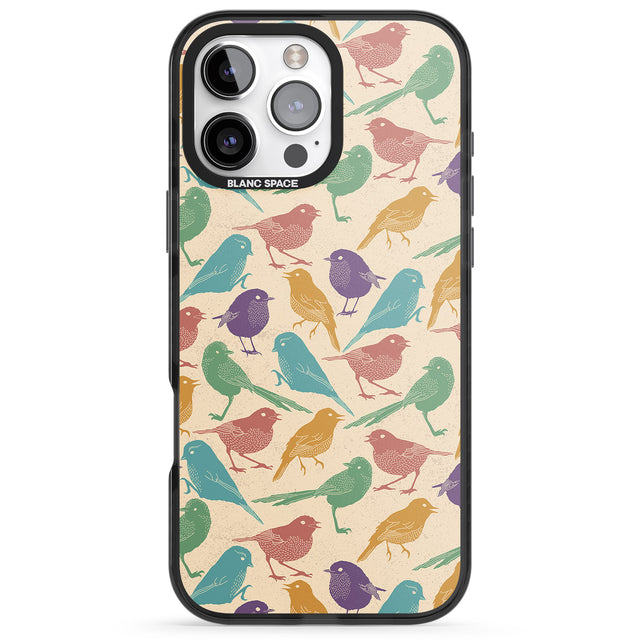 iPhone 16 Pro Max Colourful Feathered Friends Bird Black Impact Phone Case