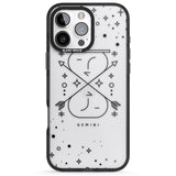 iPhone 16 Pro Max Gemini Emblem - Transparent Design Black Impact Phone Case