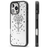 iPhone 16 Pro Max Aries Emblem - Transparent Design Black Impact Phone Case