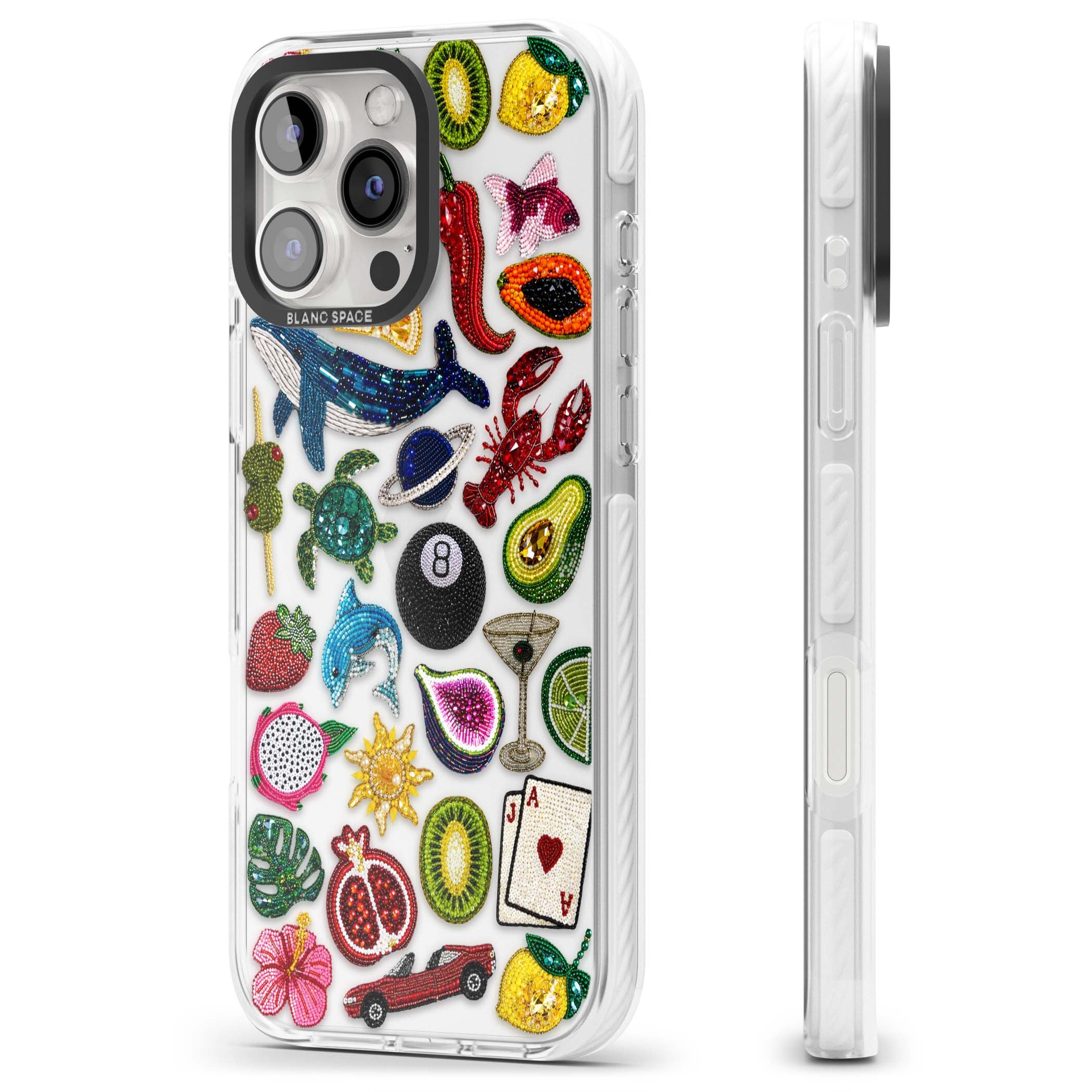 Beaded Mix cute iPhone case | Clear Impact case for iPhone 16 Pro, iPhone 16 Pro Max