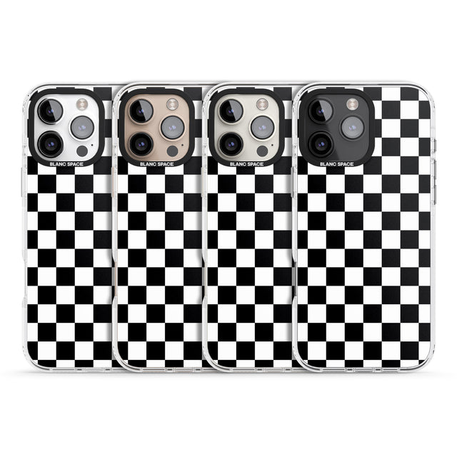 iPhone 16 Pro Max Black Checkered Black Impact Phone Case