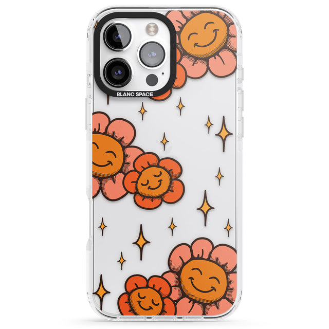 iPhone 16 Pro Max Mellow Flowers Black Impact Phone Case + Magsafe