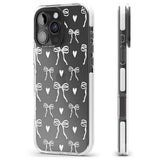 iPhone 16 White Bows & Hearts Clear Impact Phone Case