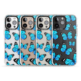 iPhone 16 Pro Max Blue Butterflies Black Impact Phone Case