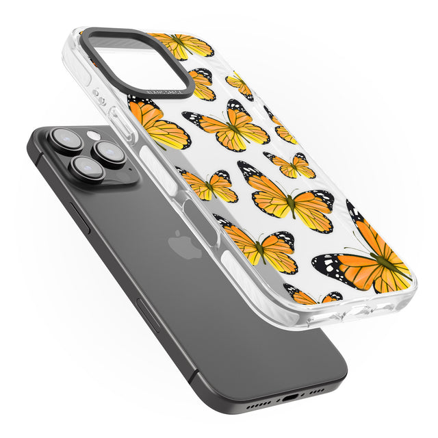 iPhone 16 Pro Max Sun-Yellow Butterflies Black Impact Phone Case