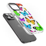 iPhone 16 Pro Max Vibrant Butterflies Black Impact Phone Case