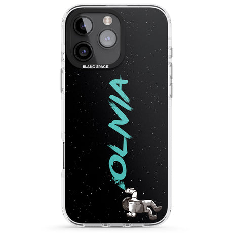 iPhone 16 Pro Max Personalised Graffiti Astronaut Black Impact Phone Case