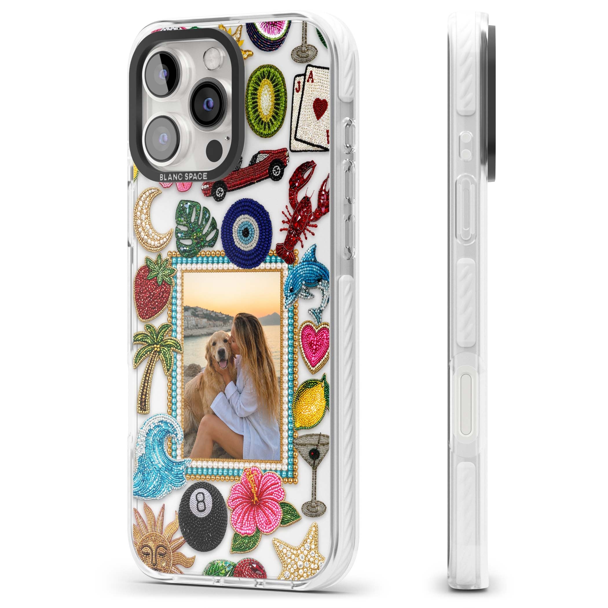 Beaded Photo coastal iPhone case | Clear Impact case for iPhone 16 Pro, iPhone 16 Pro Max