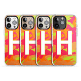 iPhone 16 Pro Max Personalised Bright Neon Camo Solid Monogram Black Impact Phone Case