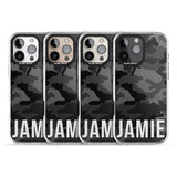 iPhone 16 Pro Max Personalised Horizontal Name Black Camouflage Black Impact Phone Case