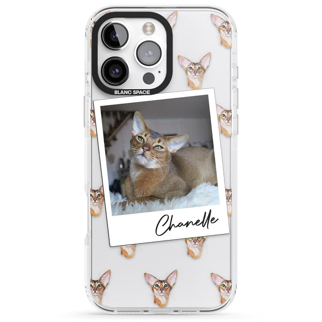 iPhone 16 Pro Max Personalised Abyssinian Cat Photo Black Impact Phone Case