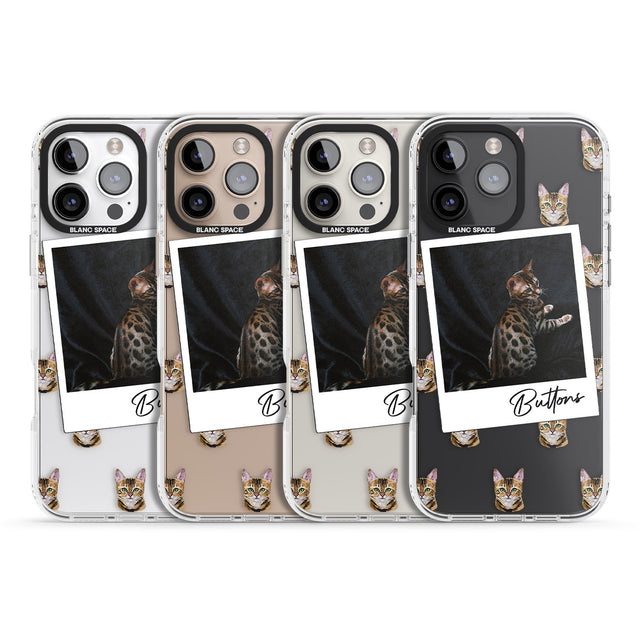 iPhone 16 Pro Max Personalised Bengal Cat Photo Black Impact Phone Case