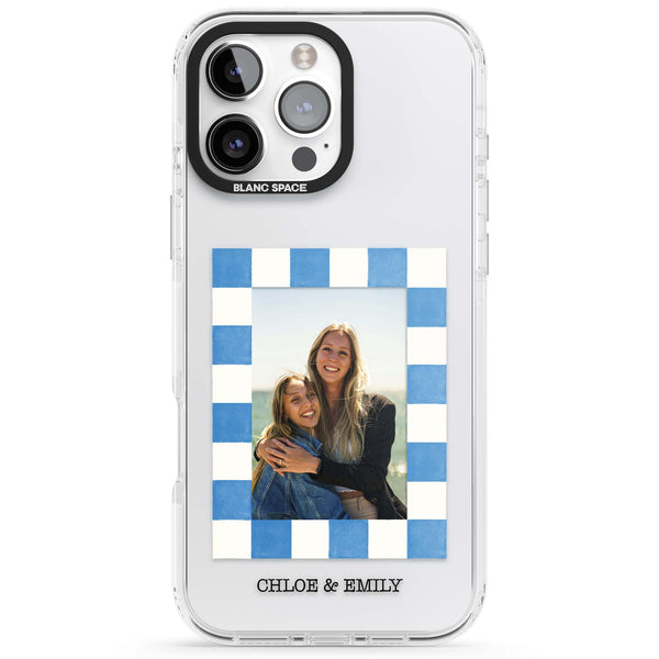 Personalised Blue Check Photo