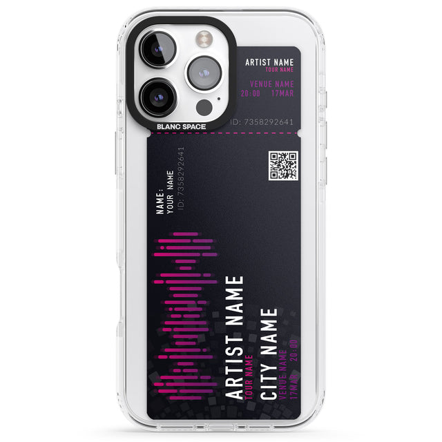 iPhone 16 Pro Max Personalised Concert Ticket Black Impact Phone Case