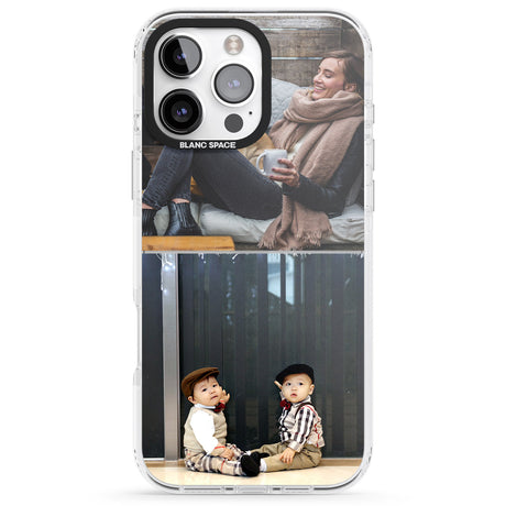 iPhone 16 Pro Max Personalised 2 Photo Grid Black Impact Phone Case