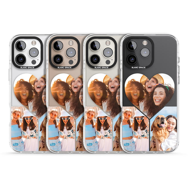 iPhone 16 Pro Max Personalised Heart Photo Black Impact Phone Case