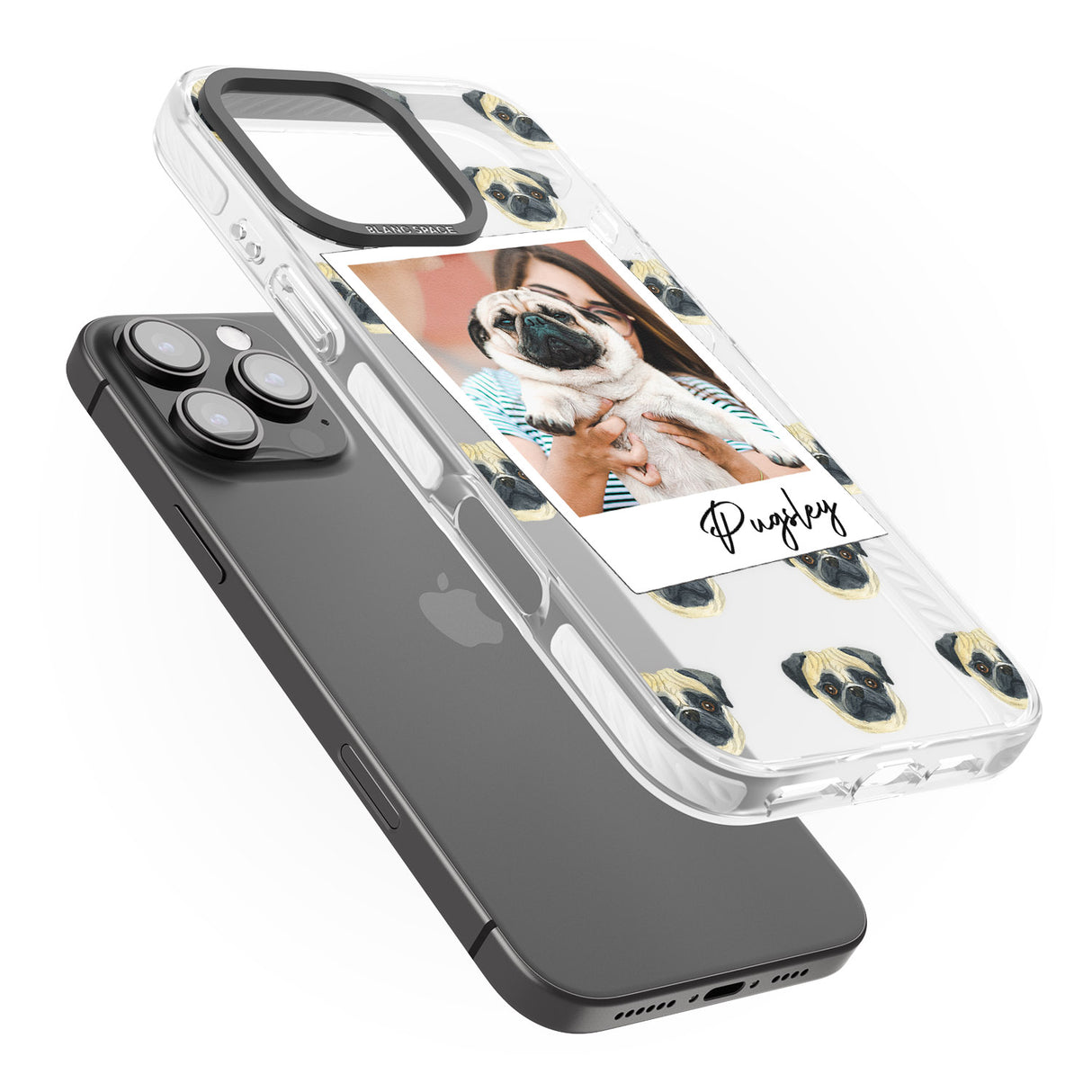 iPhone 16 Pro Max Personalised Pug - Dog Photo Black Impact Phone Case