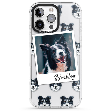 iPhone 16 Pro Max Personalised Border Collie - Dog Photo Black Impact Phone Case